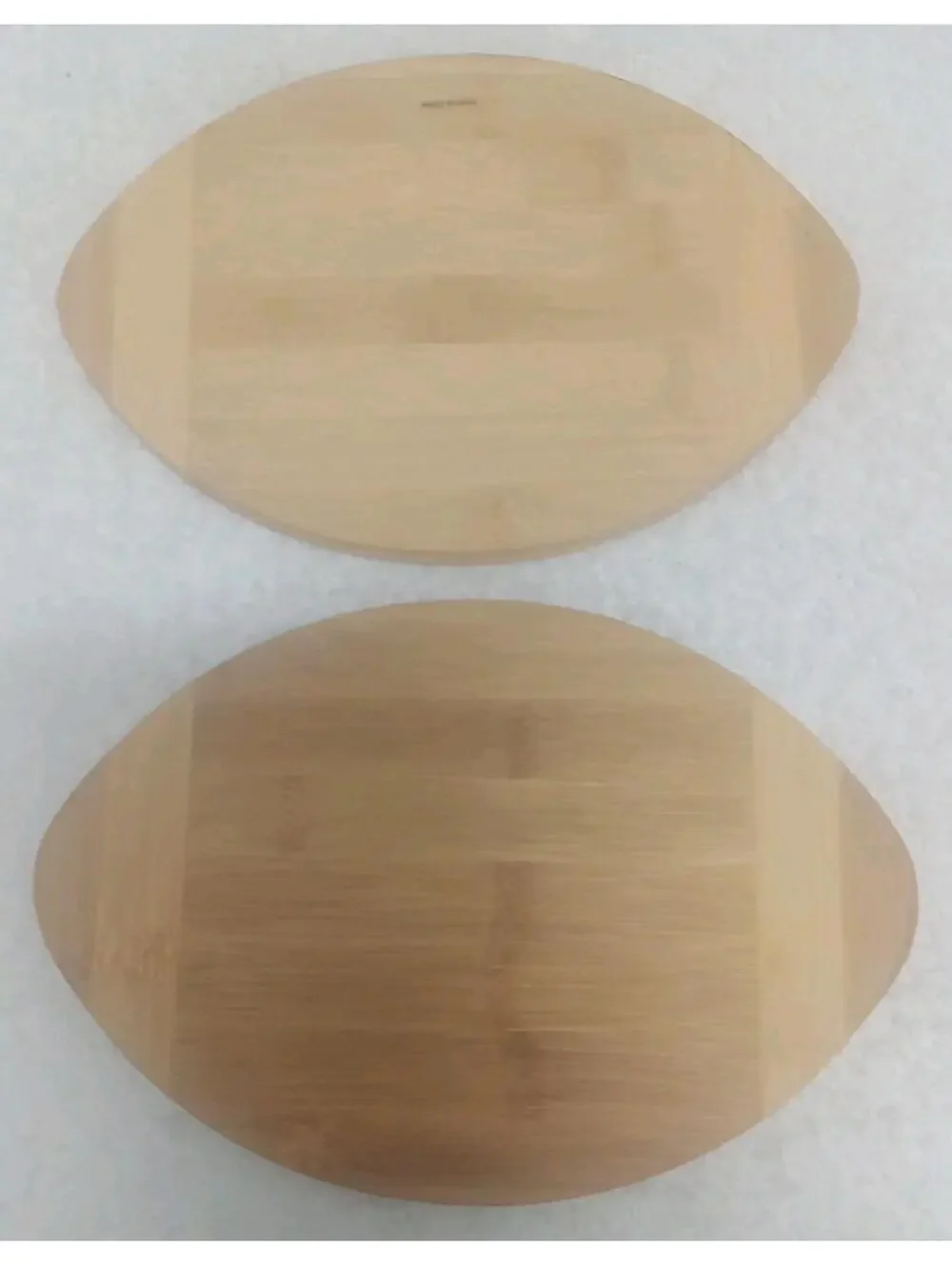2 Football Bamboo Cutting Boards Game Day Cheese/Snack Board 9.5” X 6.25”